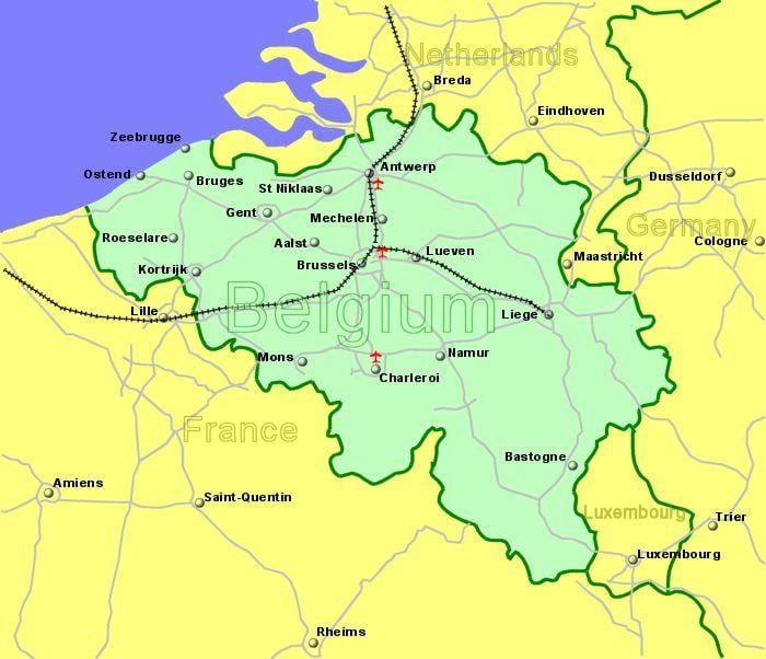 Flughäfen in Belgien anzeigen