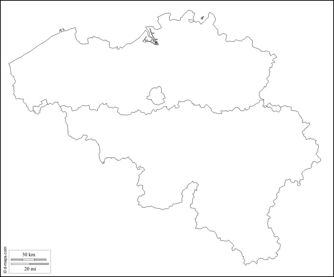 Karte von Belgien Umriss