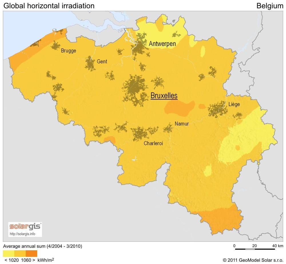 Karte von Belgien Klima