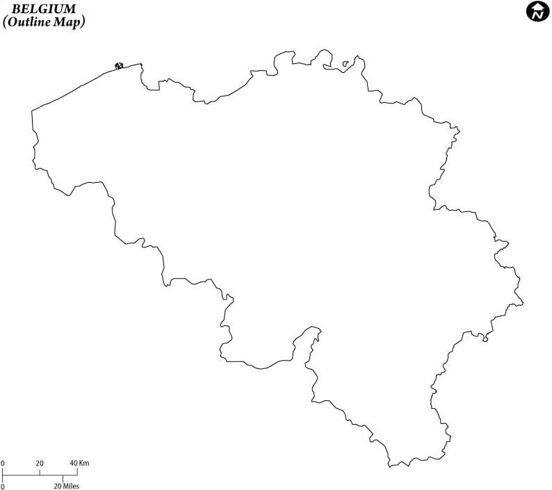 leere Karte von Belgien