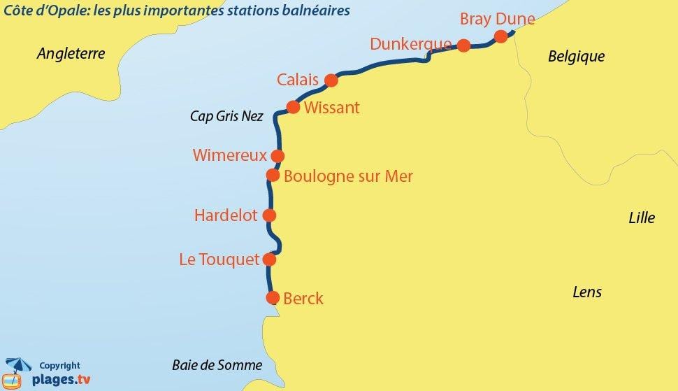 Karte von Belgien Strände