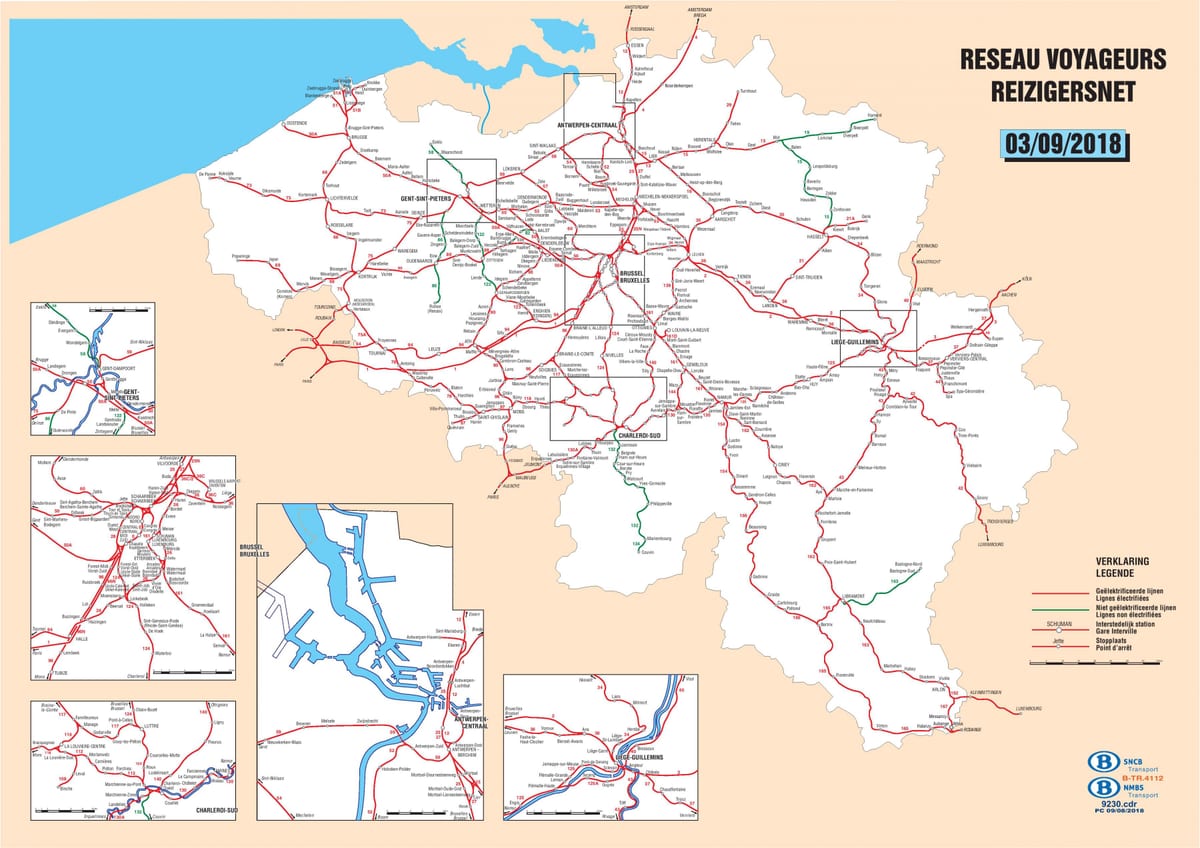 Belgien-Bahn-Stationen anzeigen