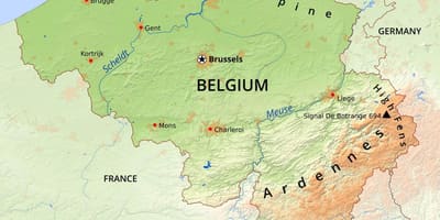 Karte von Belgien-Geographie