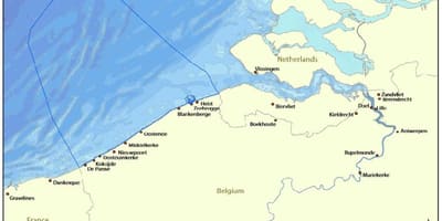 Karte von Belgien Küste