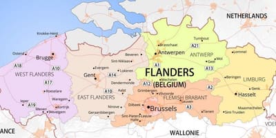 Karte Flandern, Belgien